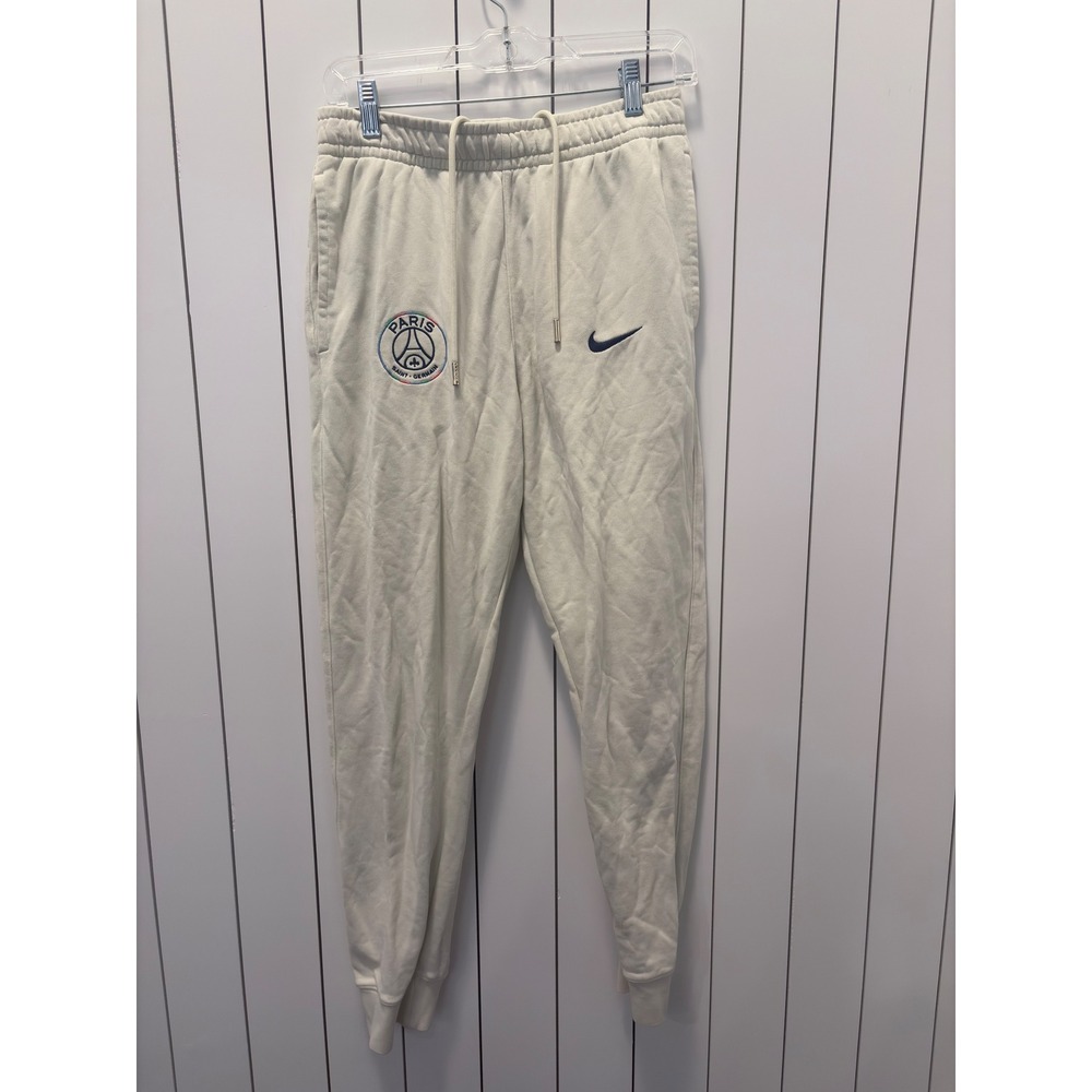 Nike PSG Joggers Mens S Cream Excellent Paris Saint-Germain Fleece Sweatpants
